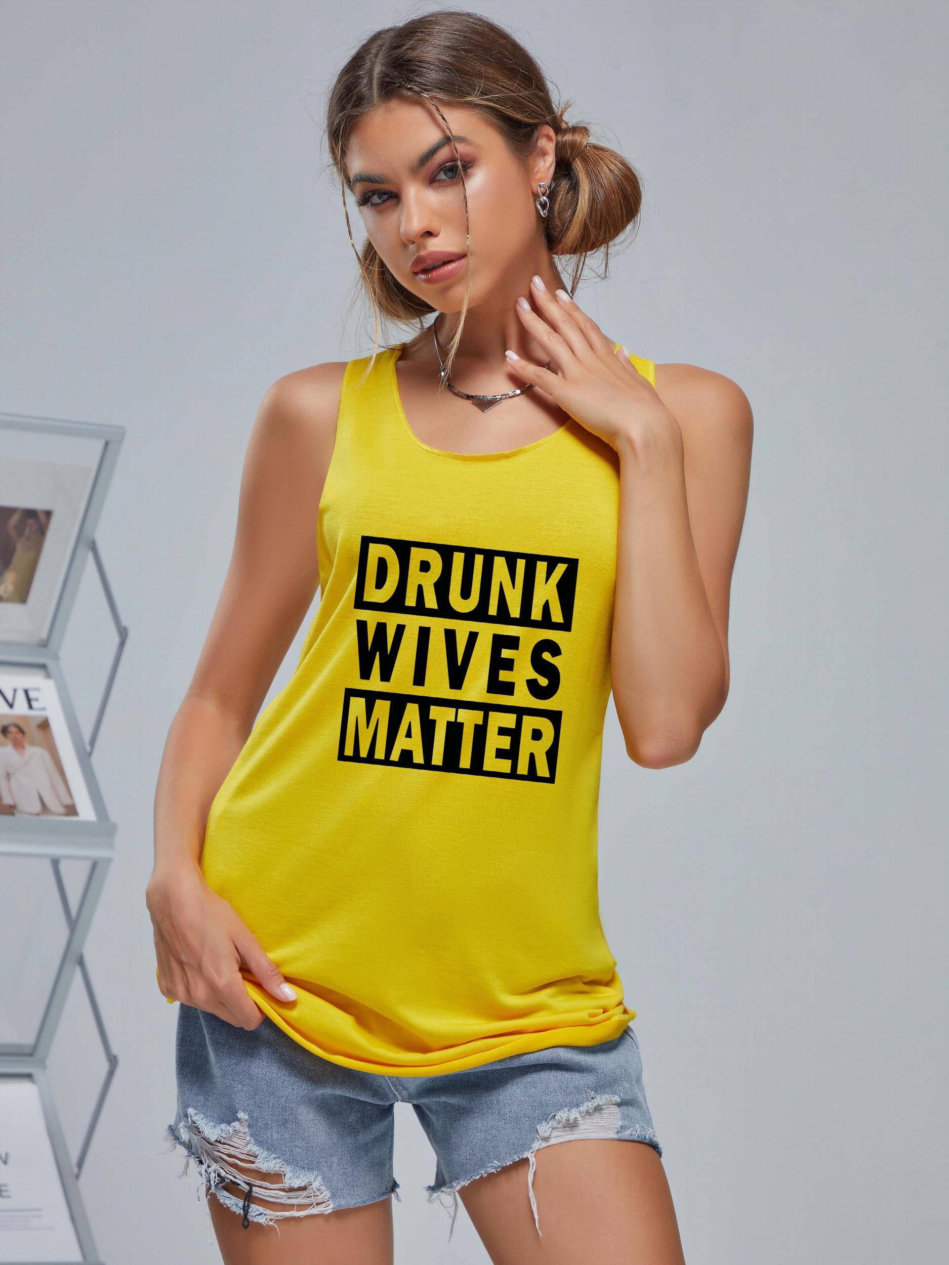 DRUNK WIVES MATTER Loose Tank Top Women's Clothing