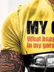 Vintage Garage Print T Shirt 3D Digital Print Breathable Novel Tee