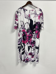 Floral Print Short Sleeve Pleated Dress With Pockets
