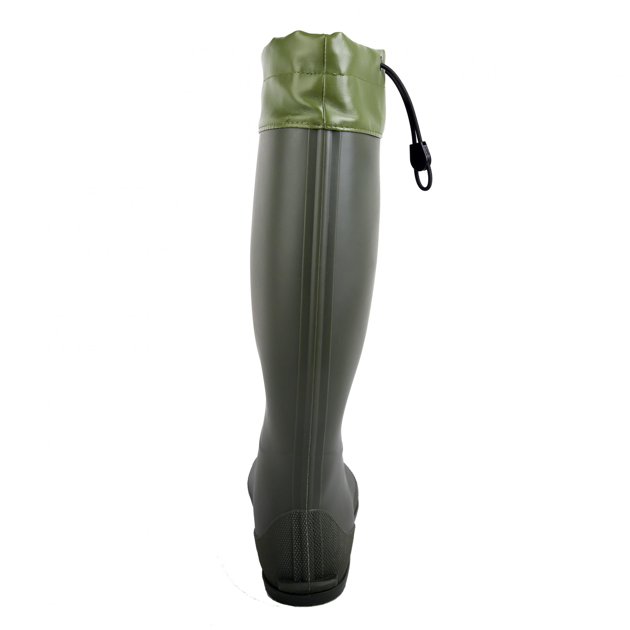 Waterproof PVC Round Toe Flat Rain Boots Lightweight Comfortable