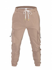 Men's Cargo Pants Drawstring Flap Pocket Loose Jogger Work Pants
