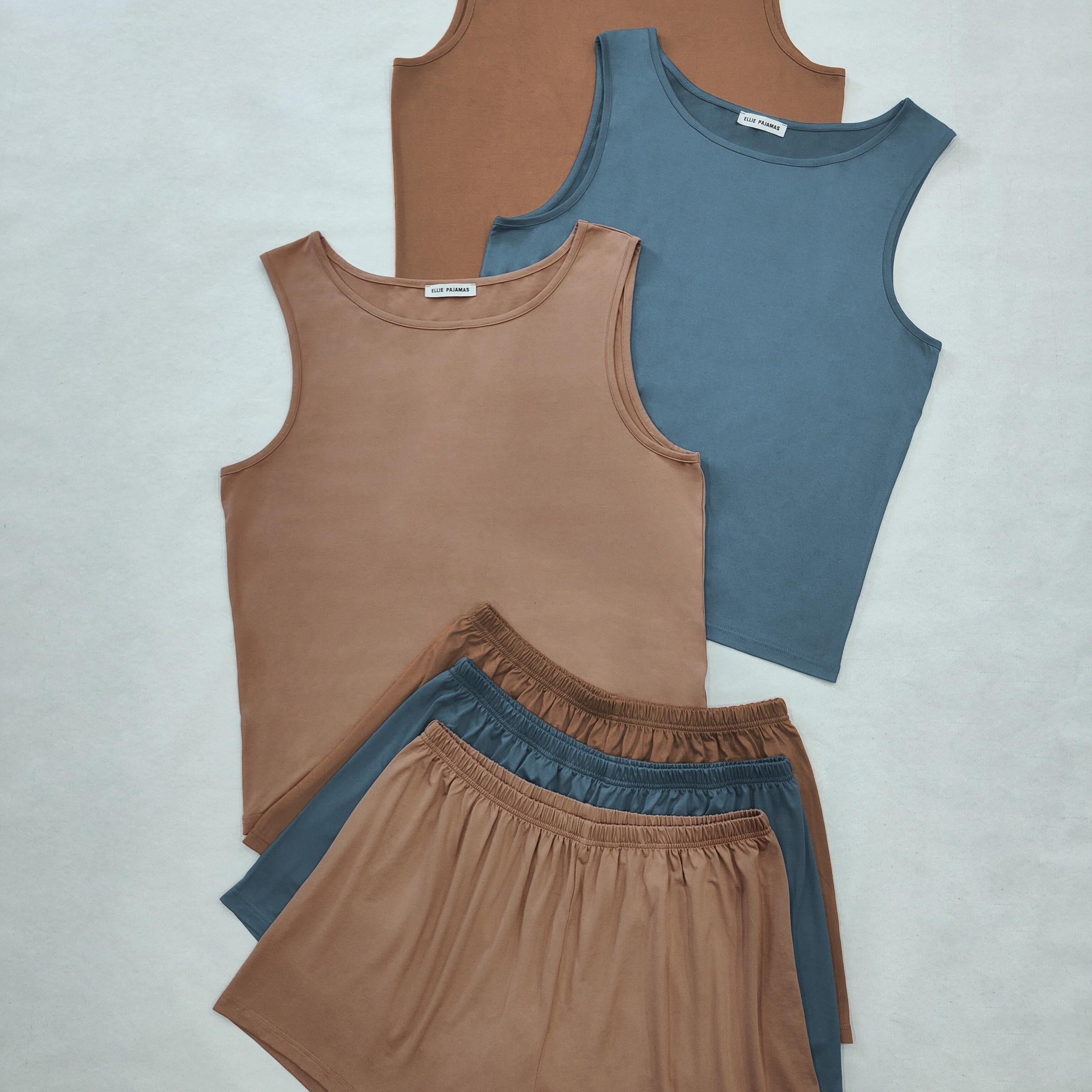 Basic Lounge Set: Tank Top & Shorts Pajama Six Piece Set