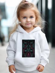 Girls Building Print Hoodie Jogger Pants Set Sports