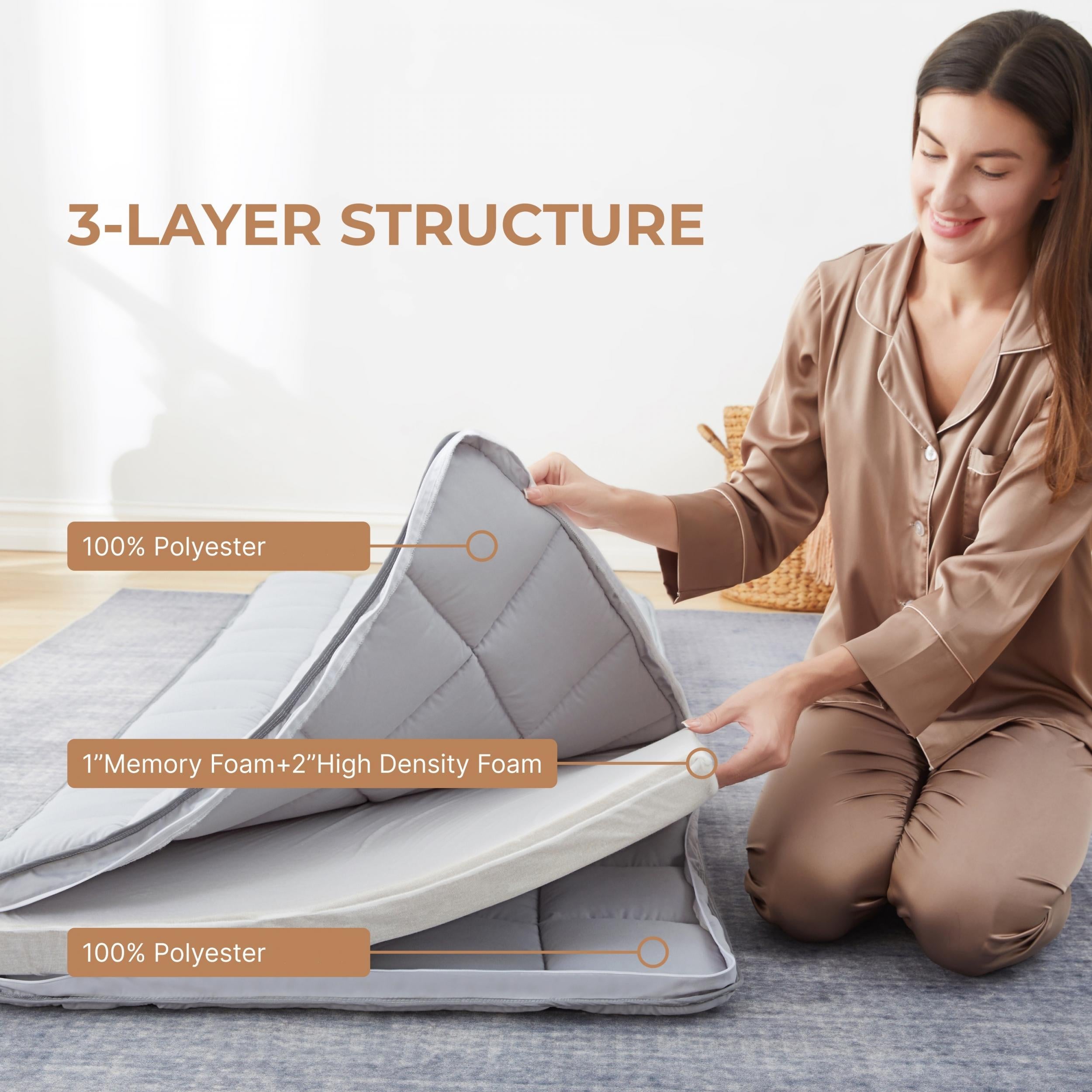 Jamdok Gel Infused Memory Foam Cot Mattress Topper Narrow Twin