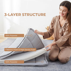 Jamdok Gel Infused Memory Foam Cot Mattress Topper Narrow Twin