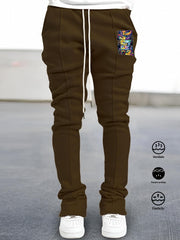 Graphic Print Comfy Flared Trousers Men s Casual Stretch Hip Hop Style Joggers