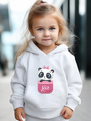 Kid's 2pcs Panda In Pocket Print Long Sleeve Outfit Hoodie & Pants Set