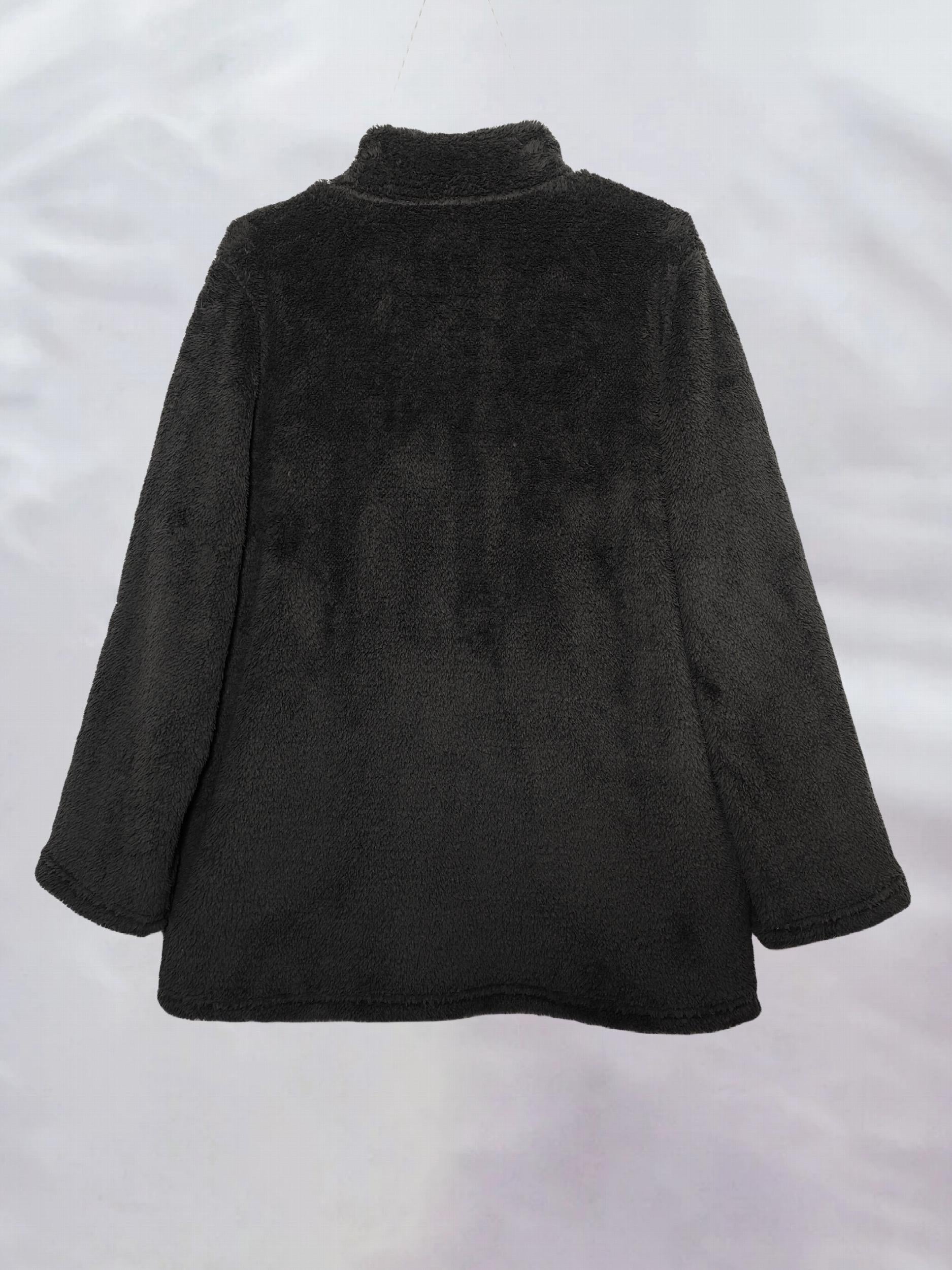 Solid Teddy Coat Casual Open Front Long Sleeve Warm Outerwear