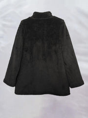 Solid Teddy Coat Casual Open Front Long Sleeve Warm Outerwear