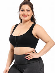 Breathable Zipper Front Sports Bra for Women