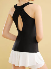 Casual Loose Tank Top Hollow Back Sports Summer Tops