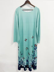 Boho Dress Women's Plus Butterfly & Floral Print Maxi Dress