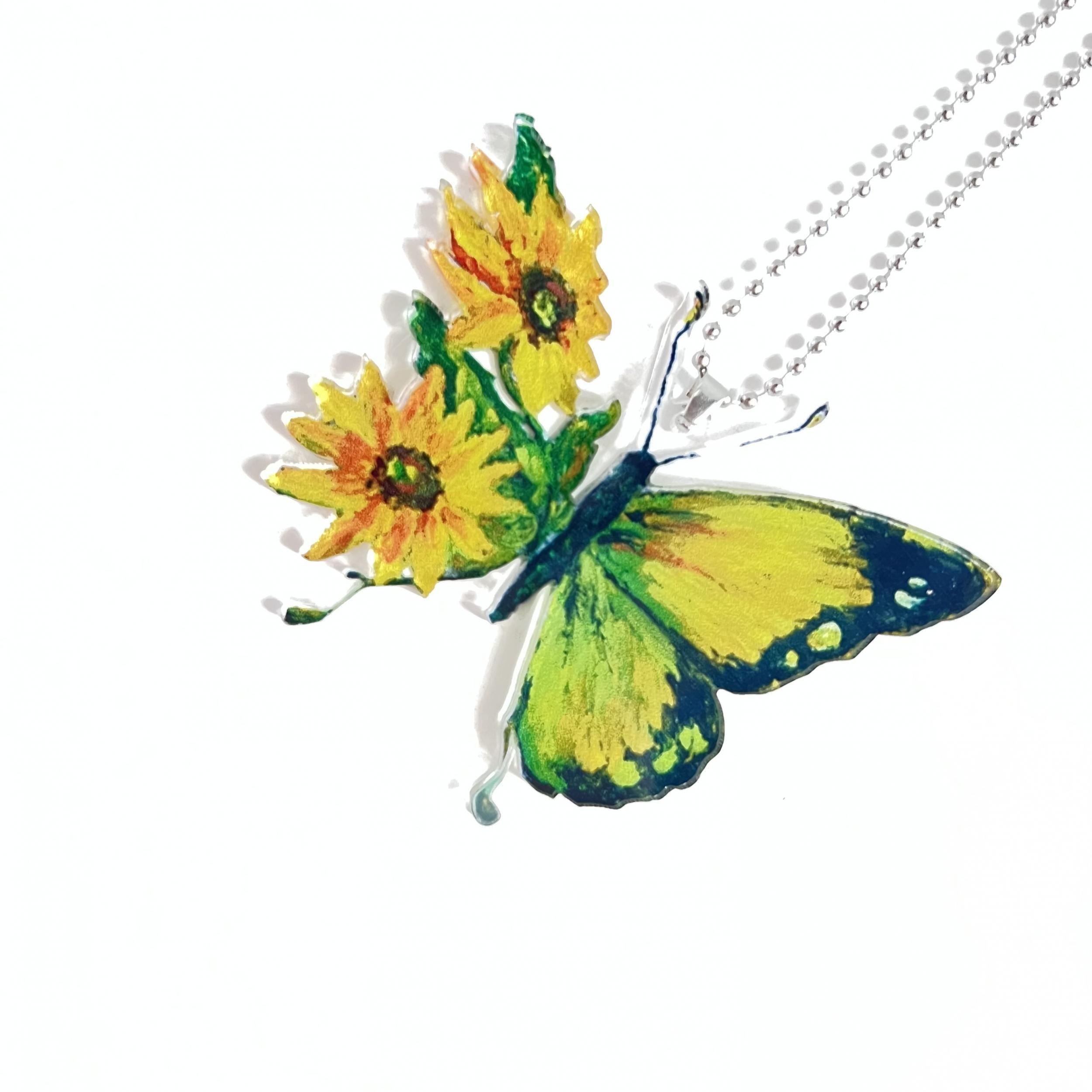 Sunflower Flower Ornament Yellow Butterfly Door Hanging Decoration