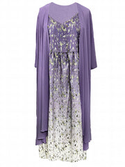 Cover Up & Glitter Floral Print Maxi Dress Set