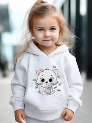 2pcs Girls Cartoon Kitty Outfits Hoodies Pants Set for Spring Fall