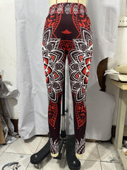 Ethnic Floral Print High Waist Leggings Long Length