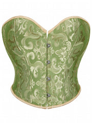 Jacquard Strapless Corset Bustier Tummy Control Lace Up Body Shaper