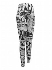Graffiti Print Skinny Leggings Stretchy Casual Leggings Women's Clothing
