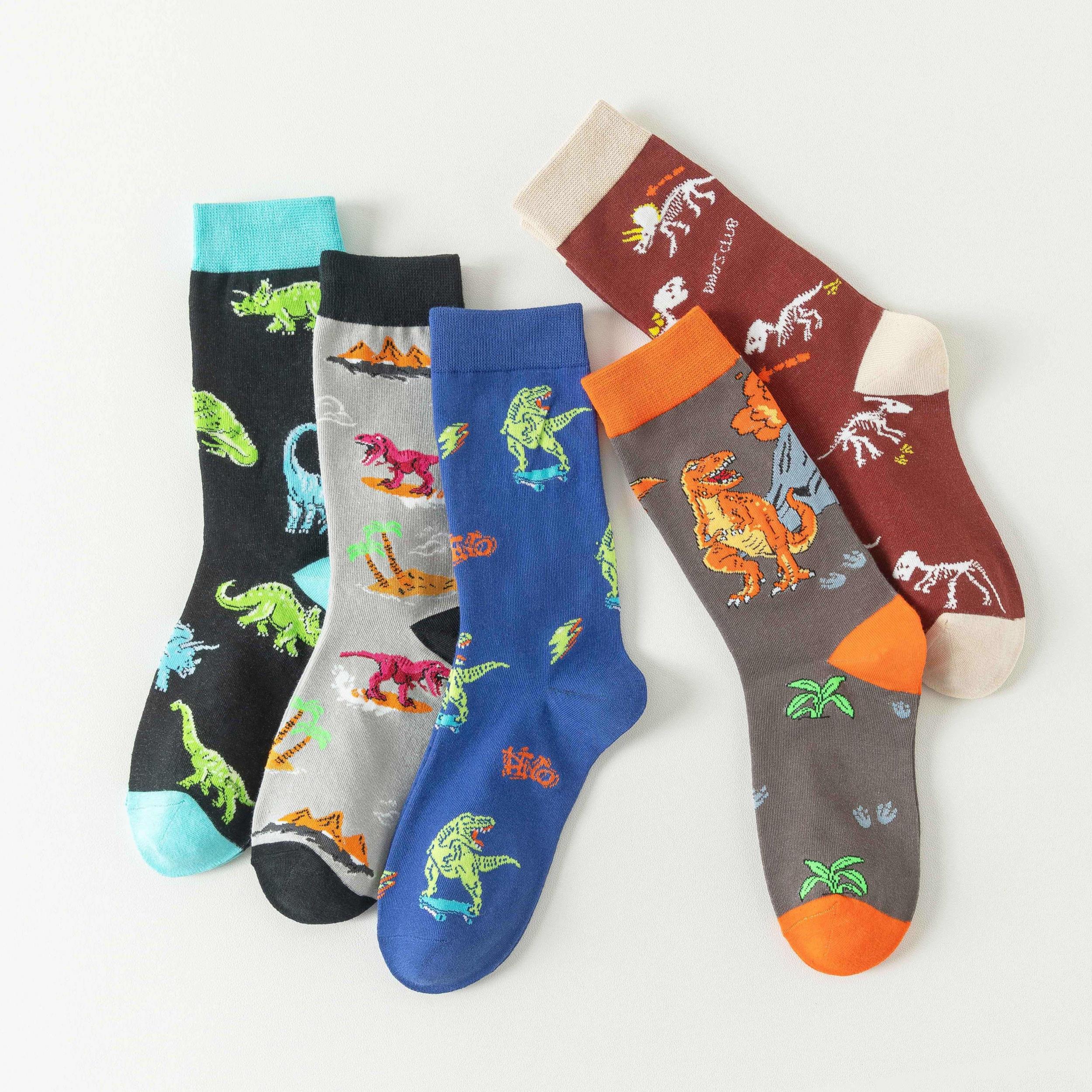 Dino Print Mid Tube Socks Women's Stockings