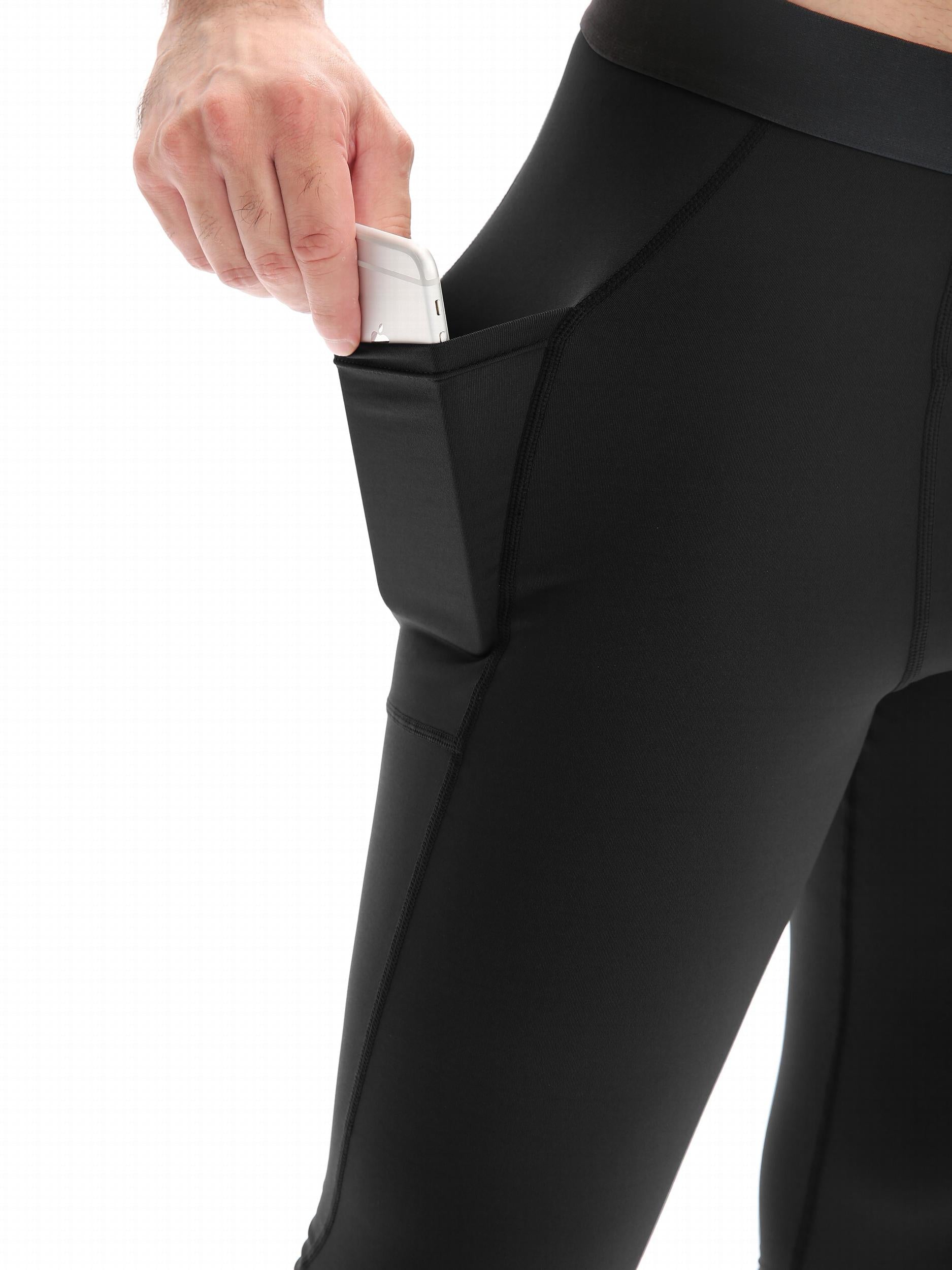 Men's Quick Drying Compression Fitness Long Pants with Pocket