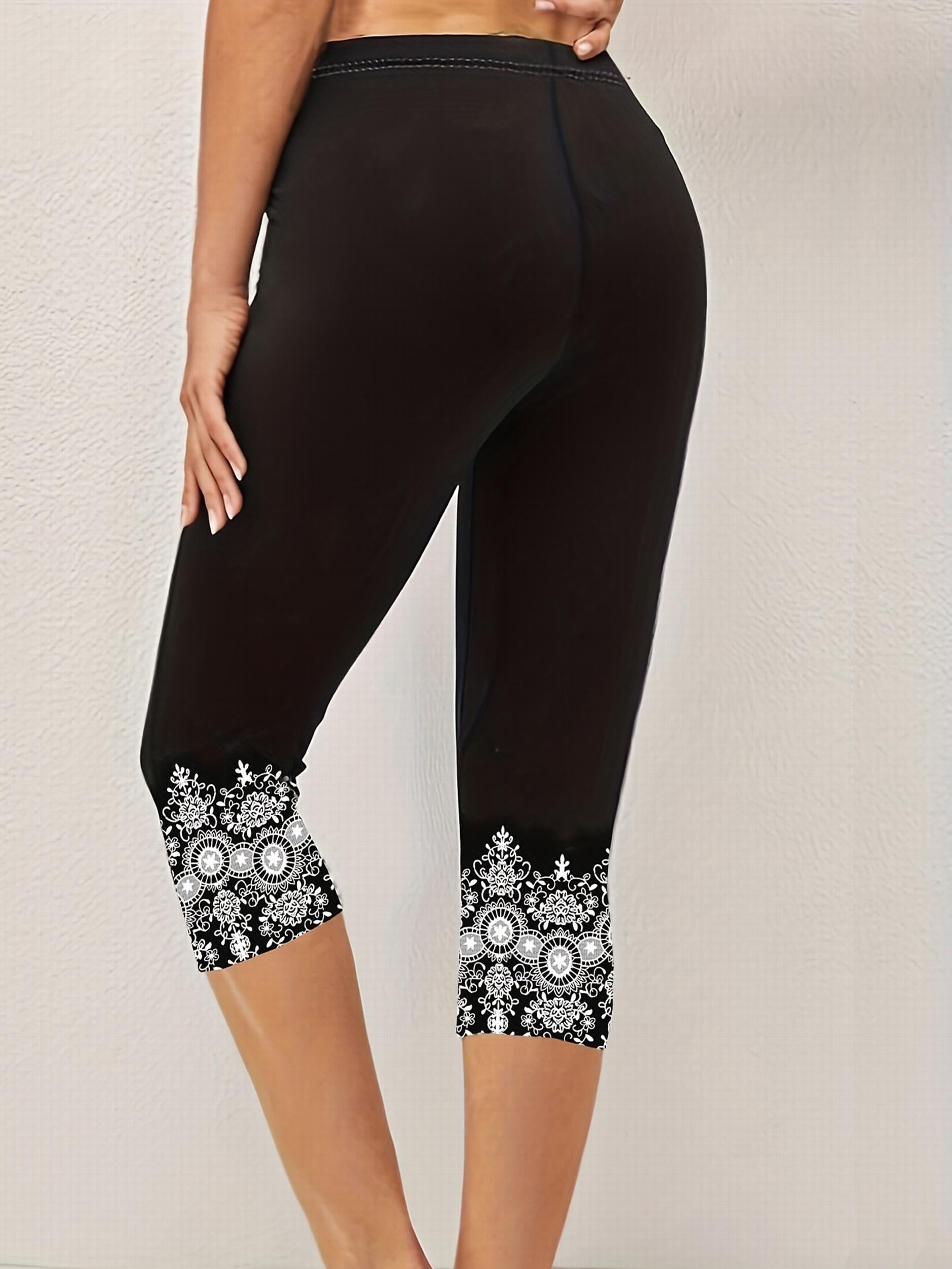 Tie Dye Print Cropped Leggings Skinny Casual Leggings