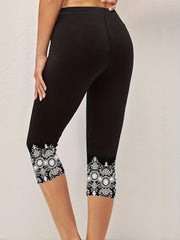 Tie Dye Print Cropped Leggings Skinny Casual Leggings