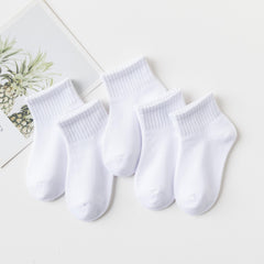 5 pairs Boys Plain Ankle Socks Breathable Comfortable Sport Socks For Kids