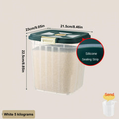 1PC Grain Storage Container Transparent Rice Bucket Pet Food Storage Box
