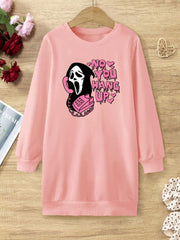 Ghost Halloween Sweatshirt Dress for Girls