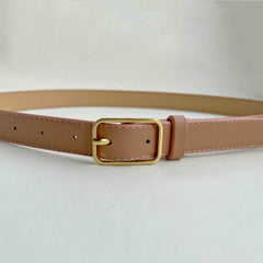 Golden Pin Buckle PU Belt for Women