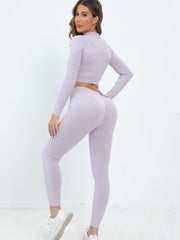 2pcs Seamless Yoga Sports Set Tops & Leggings Women's Activewear