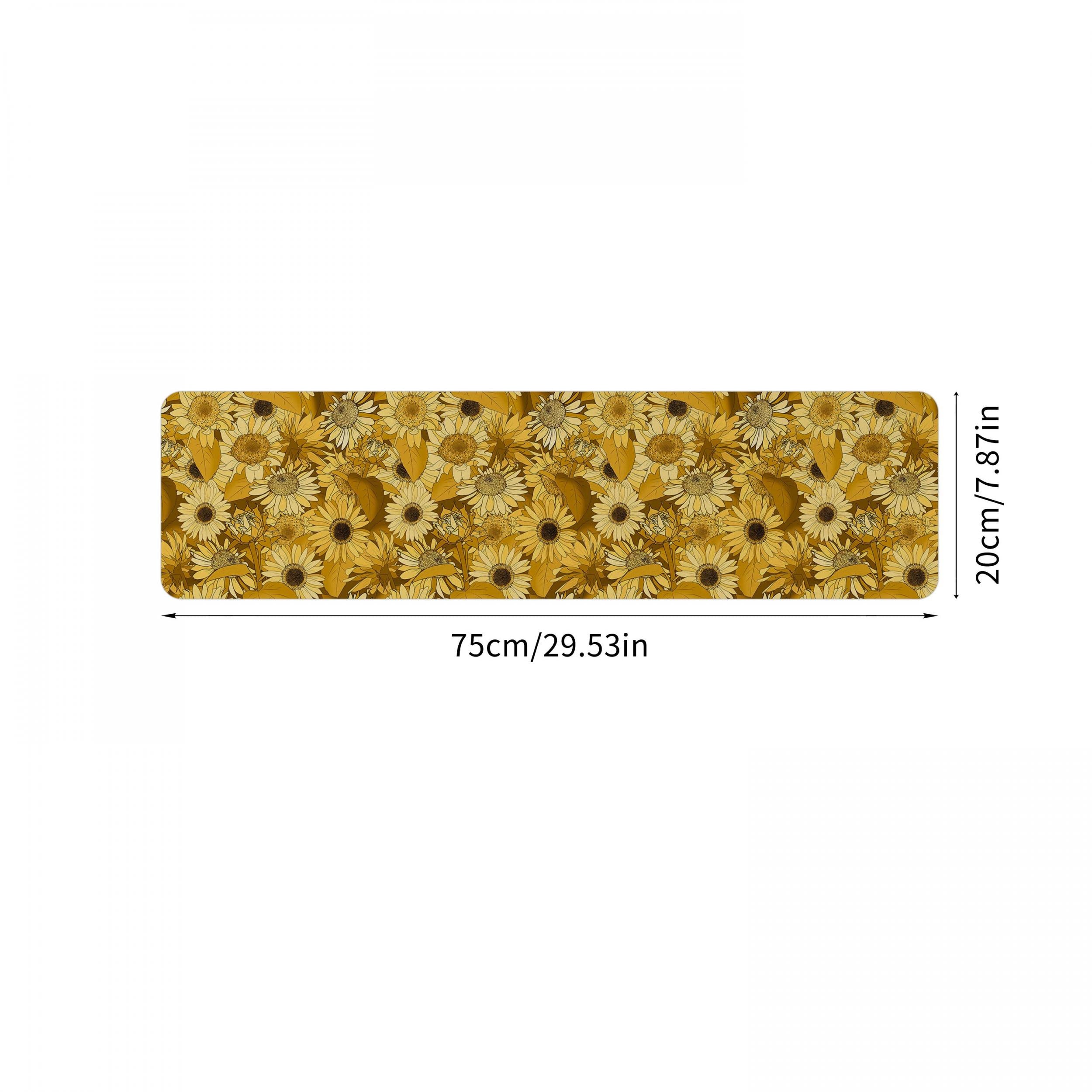 Sunflower Print Non-slip Mat for Home Decoration and Entryway