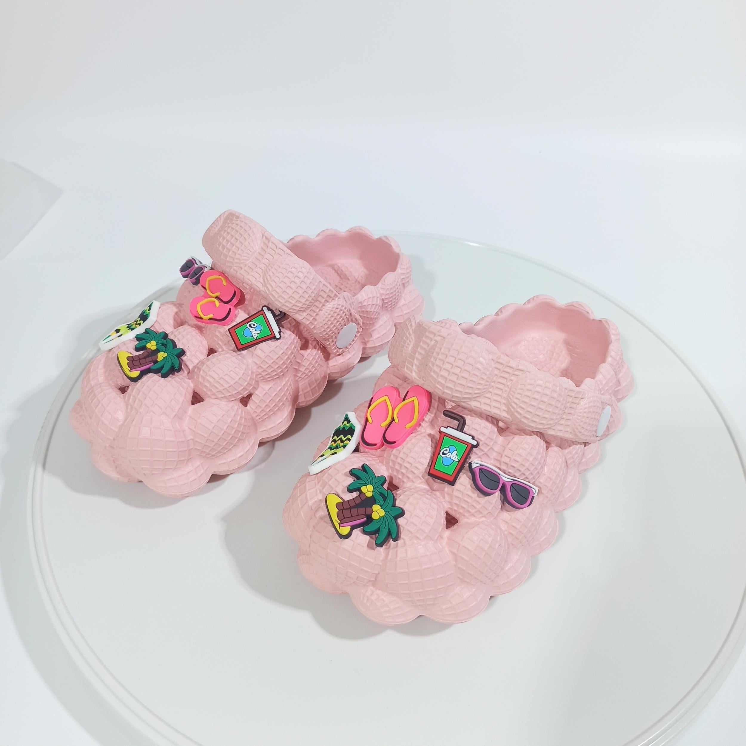 Boys Cartoon Charm House Shoes Lightweight Anti-Slip Clogs