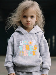 Letter & Flower Print Girls Outfits for Sports Spring Fall