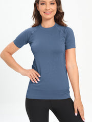 Seamless Yoga Top for Women Moisture Wicking Athletic Shirt