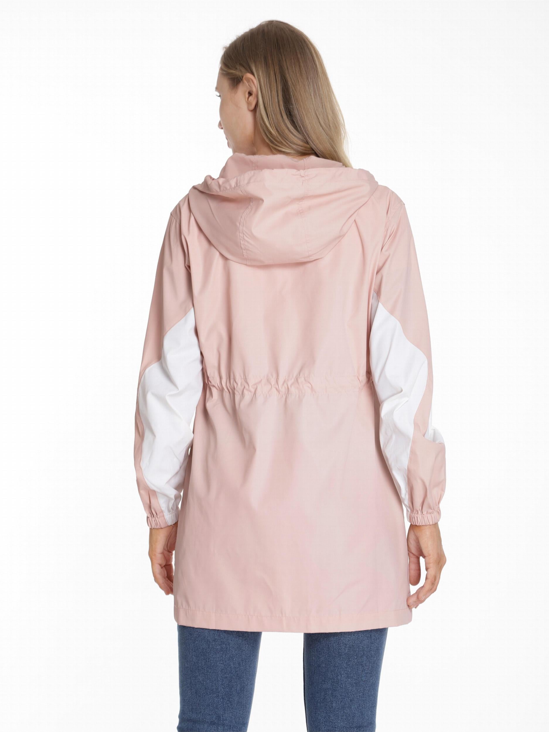 Hooded Windbreaker Jacket Long Sleeve Trench Coat