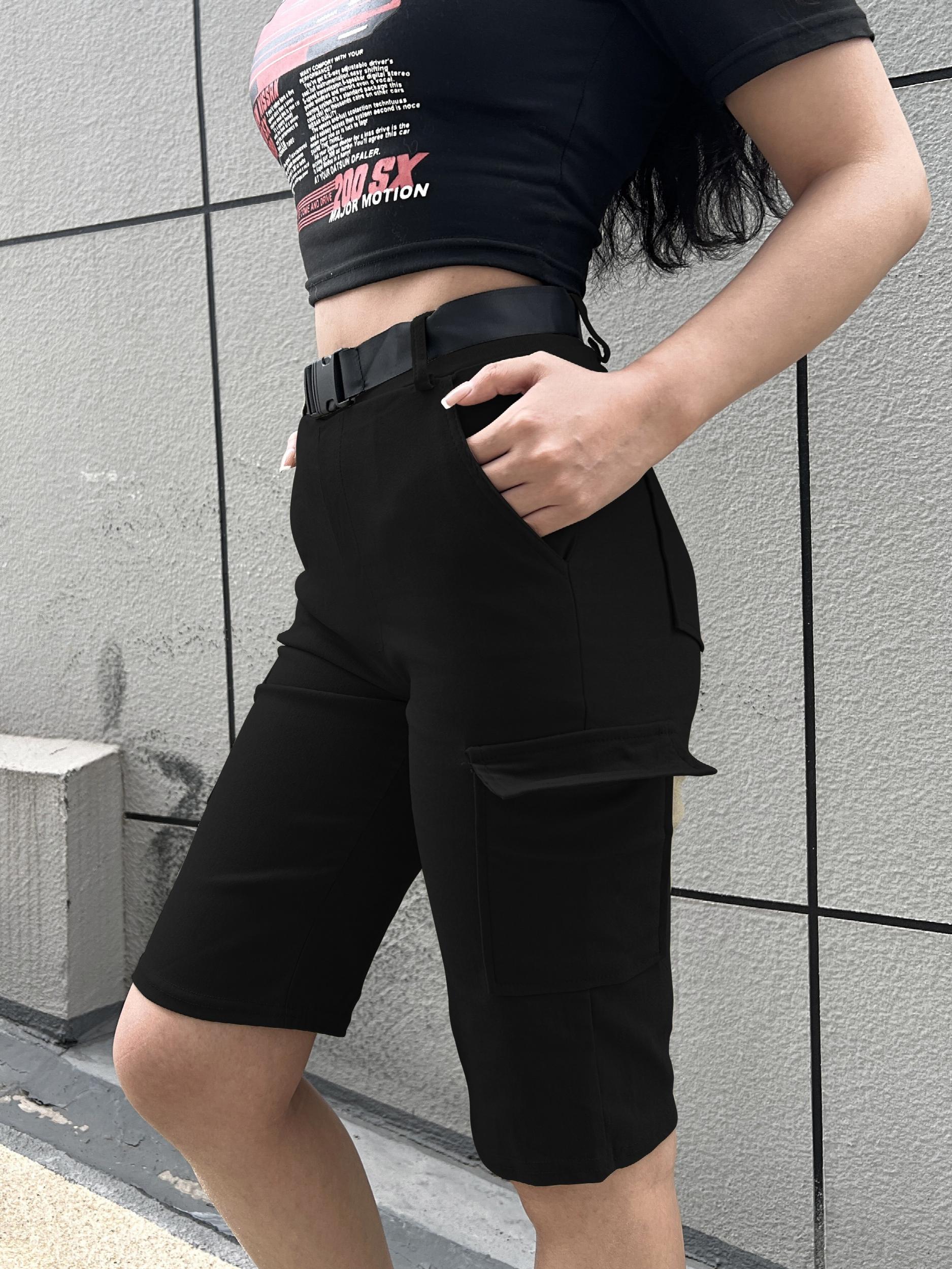 Y2K Flap Pockets Cargo Shorts for Women