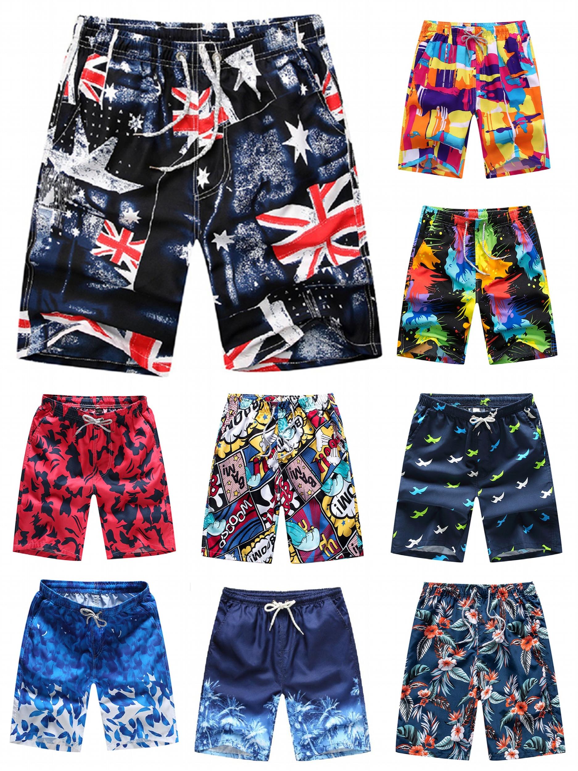 Comics Pattern Men's Swim Trunks Quick Dry Beach Shorts