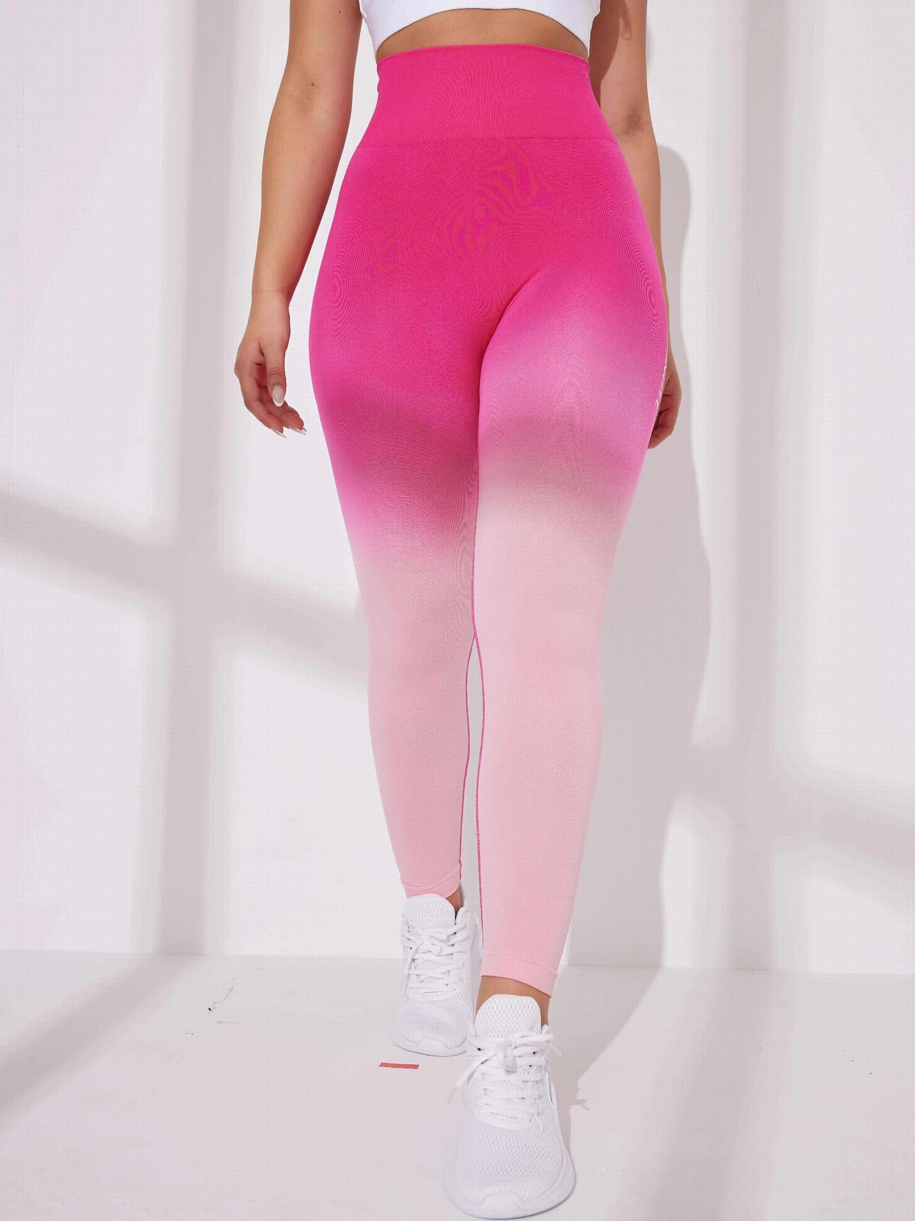 Ombre High Waist Yoga Pants Butt Lifting Seamless Slimming Yoga Leggings