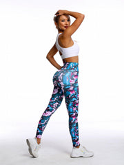 Camo Print High Waist Tummy Control Fitness Pants