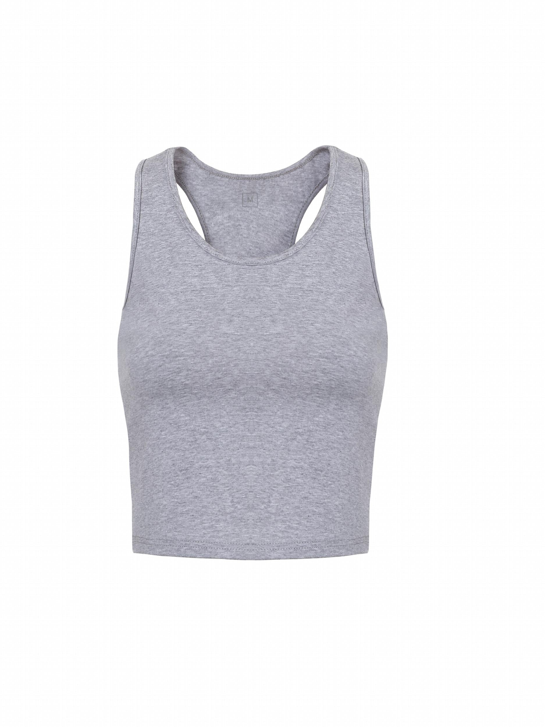 Solid Crew Neck Tank Top Sleeveless Racerback Top for Summer