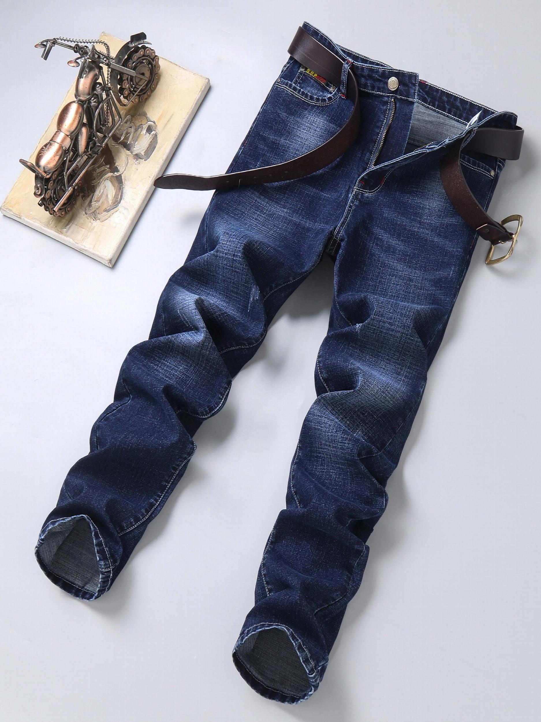 Men's Regular Stretch Denim Pants With Pockets