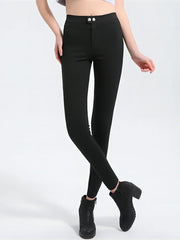 Skinny Stretchy High Waist Leggings Solid Color
