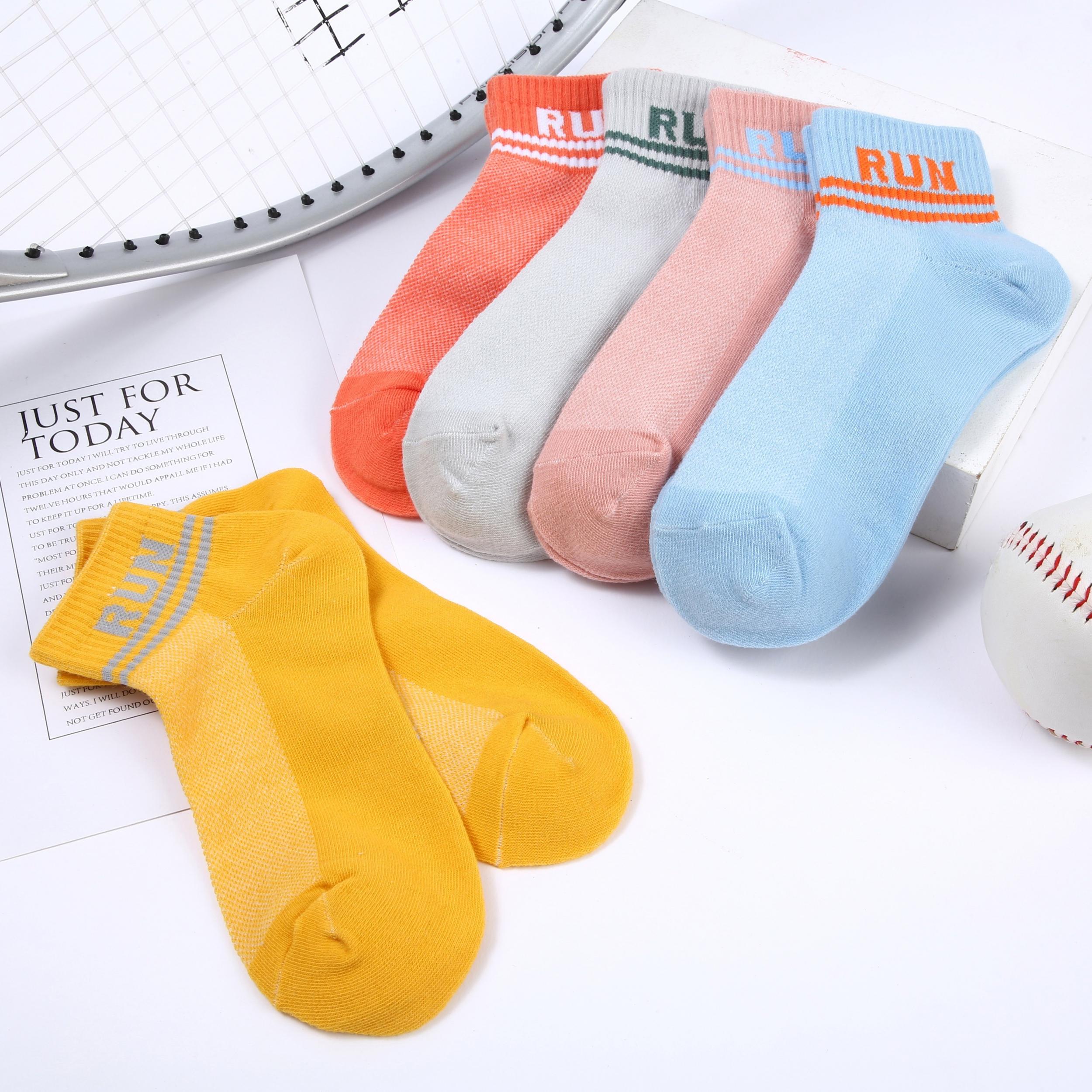 6 Pairs Children's Letters Socks Girls Kids Thin Breathable Comfy Socks