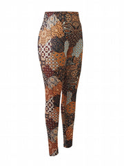 Boho Paisley Print Yoga Pants High Stretch Leggings