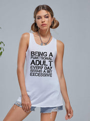 Functional Adult Loose Tank Top for Sports Fitness Yoga Running