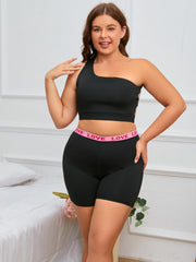 One Shoulder Cut Out Back Sports Bra