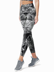 Personality Printed Sporty Yoga Pants High Waist Slim Fit Stretchy Yoga Leggings