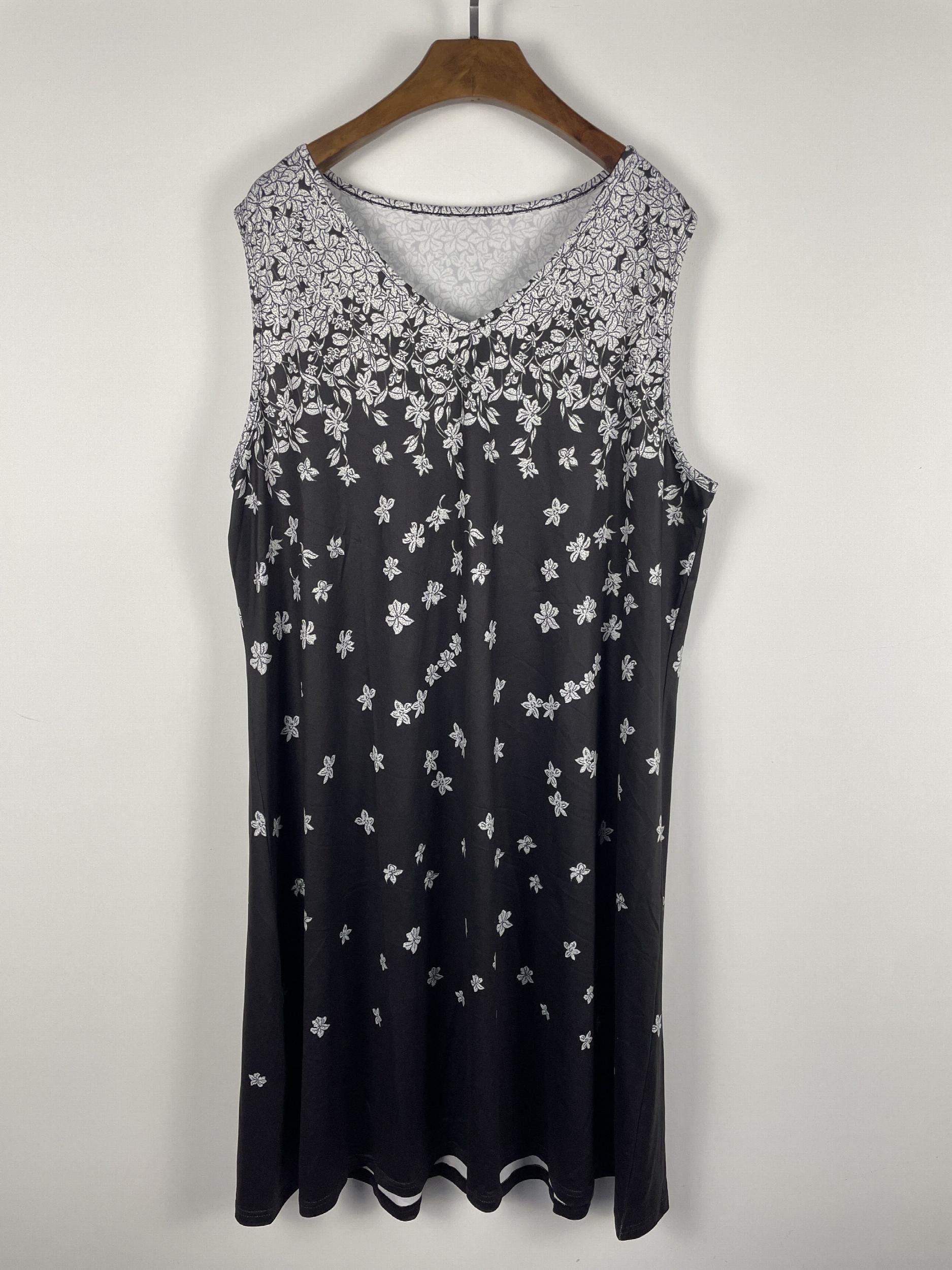 Floral Print Tank Dress Plus Size