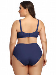 Women's Plain Mini Bow Bra & Panty Lingerie Set